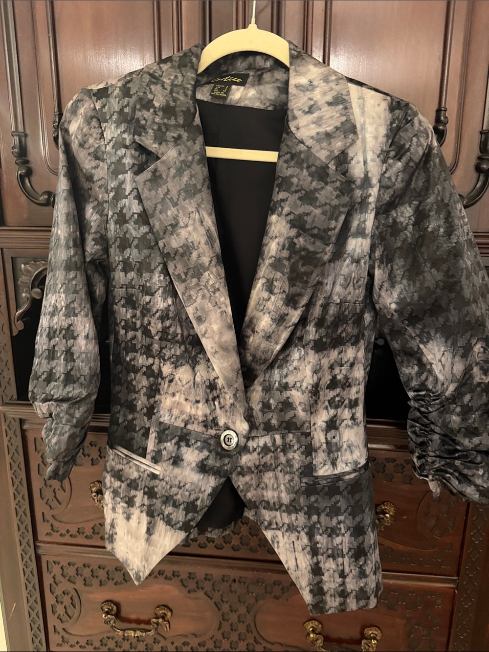 Gray Black Patterned Cocktail Blazer